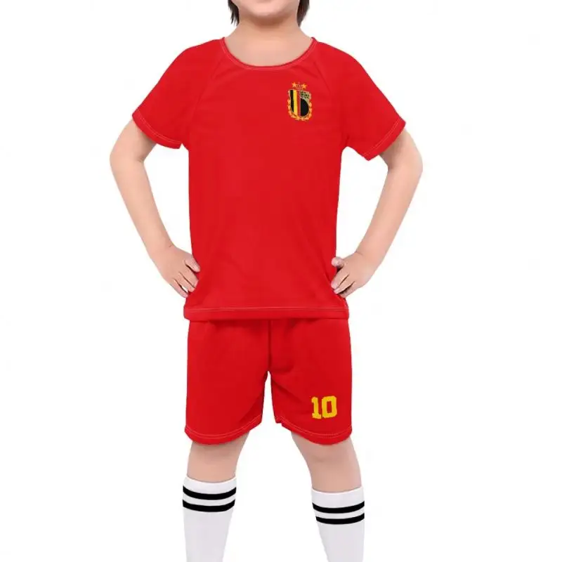 Custom Rood Jersey Voetbal Belgium Country Team Design Print Kids Football Team Uniform Hoge Kwaliteit Voetbal Jersey Nationale