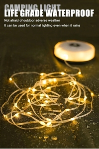 2-في-1 سلسلة أضواء تخييم ومقاومة للماء IPX6 قابلة لإعادة الشحن ، تصميم فانوس mAh بطارية تعمل بالطاقة # الفلبينية - Product Image 3