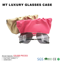 Pochette pour lunettes en cuir PU souple étui cadeau pour lunettes de soleil 2025 carré cadeau de créateur boîte de lunettes de soleil ensemble d'emballage pour lunettes