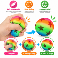 Balles anti-stress en mousse PVC personnalisées en vrac, motifs colorés, mignonnes, éducatives, chiffres et pois, jouets souples de relaxation