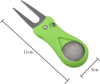 Outil de réparation de divots de golf pliable DIAS modèle D21-3 avec bouton pop-up, marqueur de balle détachable avec logo personnalisé