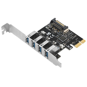 Tarjeta de Expansión PCI Express X1 <span class=keywords><strong>a</strong></span> 4 Puertos <span class=keywords><strong>USB</strong></span> 3.0 Tipo C, <span class=keywords><strong>Adaptador</strong></span> <span class=keywords><strong>USB</strong></span> PCI-E <span class=keywords><strong>con</strong></span> Chip VL805 y <span class=keywords><strong>Alimentación</strong></span> <span class=keywords><strong>SATA</strong></span> para PC de Escritorio - Product Image 1