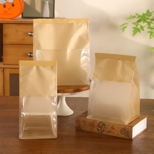 <span class=keywords><strong>ถุง</strong></span>บรรจุภัณฑ์อาหารกระดาษคราฟท์สีน้ำตาลแบบกำหนดเองพร้อมหน้าต่าง เหมาะสำหรับโดนัท ขนมปังปิ้ง ขนมปัง และแซนวิชของร้านเบเกอรี่ขนาด<span class=keywords><strong>เล็ก</strong></span> - Product Image 2