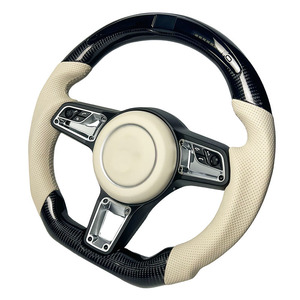 พวงมาลัยรถยนต์คาร์บอนไฟเบอร์สีขาว เหมาะสำหรับรถปอร์เช่ 911 918 718 เคย์แมน จีทีเอส คาร์เรร่า เคย์เอนน์ จีทีทูอาร์เอส มาคัน พานาเมร่า เทย์แคน - Product Image 2