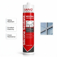 Sellador de Silicona Neutro SANVO, Resistente a la Intemperie, 300 ml, Alta Adhesión, para Paredes Cortina, Ventanas, Puertas, Aluminio, OEM, Venta al Por Mayor
