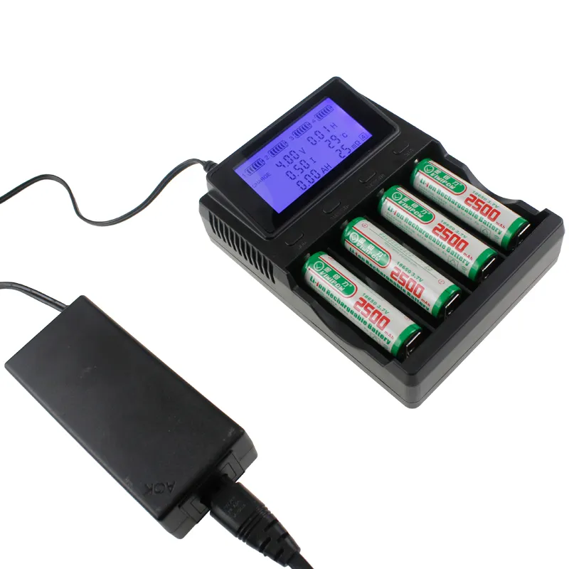 Quick Intelligent USB Four-Slot Battery Charger Analyzer for AA AAA AAAA Li-Ion 18650 26500 Li-ion Ni-Cd and Ni-MH Batteries