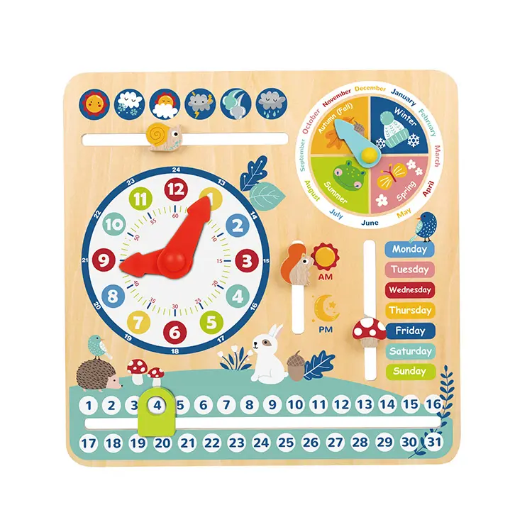 2121高品質の子供向け早期学習FSC木製カレンダー玩具子供向け教育玩具