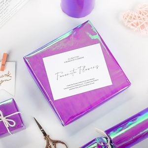 Yarcony Purple Holographic Metallized Paper Roll 17Inch X 33Feet Double Side For Girls Gifts - Product Image 4