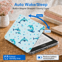 Casing Magnetik Lepas Pasang Polos dengan Tempat Pena untuk Kindle Anak 6/6.8/7 Inch Colorsoft 2024 Pelindung Belakang Penuh Kustom