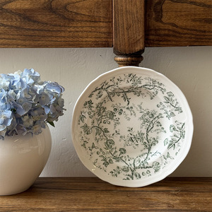 Service de <span class=keywords><strong>vaisselle</strong></span> rond en <span class=keywords><strong>porcelaine</strong></span> vintage, motif floral vert, assiettes, bols, tasses, mugs, plats, <span class=keywords><strong>vaisselle</strong></span> <span class=keywords><strong>française</strong></span> - Product Image 4