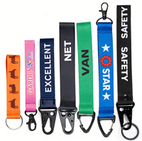 Gantungan Kunci Lanyard Custom Pabrik dengan Gesper Cakar Elang, Logo Rajut Pendek untuk Tas dan Mobil Motor, Gantungan Kunci Kain