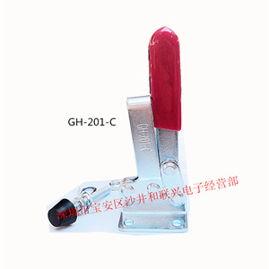 Herramienta de sujeción rápida horizontal GH-201-C, abrazadera metálica con mango rojo para fijación de madera y uso en taller - Product Image 2
