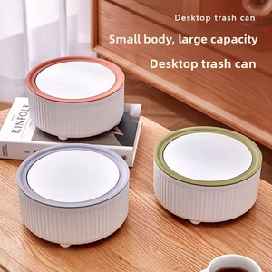 Mini poubelle de table 0,4 litre, corbeille à déchets en plastique avec couvercle à bascule pour bureau, maison ou voiture, capacité 80L - Product Image 5