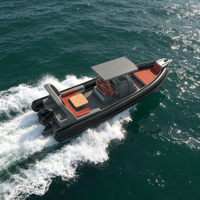 Bateau semi-rigide de loisirs haute performance 8,6 m RIB860 avec coque en fibre de verre, coque à pas de hauteur variable et tube Orca Hypalon