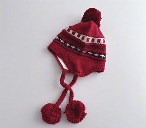 Đan mô hình mùa đông Jacquard Acrylic Beanie Mũ trượt tuyết với POM cho trẻ em - Product Image 2