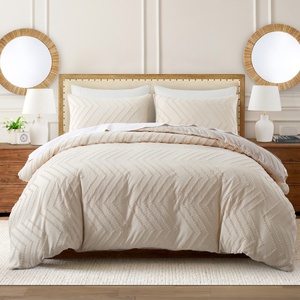 Parure de lit en jacquard à texture ondulée et entretien facile - Housse de couette et taies d'oreiller 110 <span class=keywords><strong>GSM</strong></span> pour rehausser votre chambre - Product Image 6