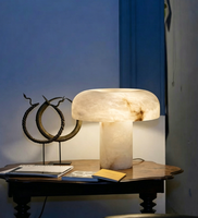Lampe de table moderne en marbre d'albâtre, lampe de chevet minimaliste en forme de champignon, éclairage décoratif de luxe pour chambre à coucher et salon