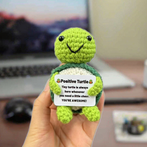 Crochet Creative Doll Positive Energy Quotes Little Turtle Funny Cute Animal Pendant <b>Desk</b> Desktop <b>Ornaments</b> - Product Image 1