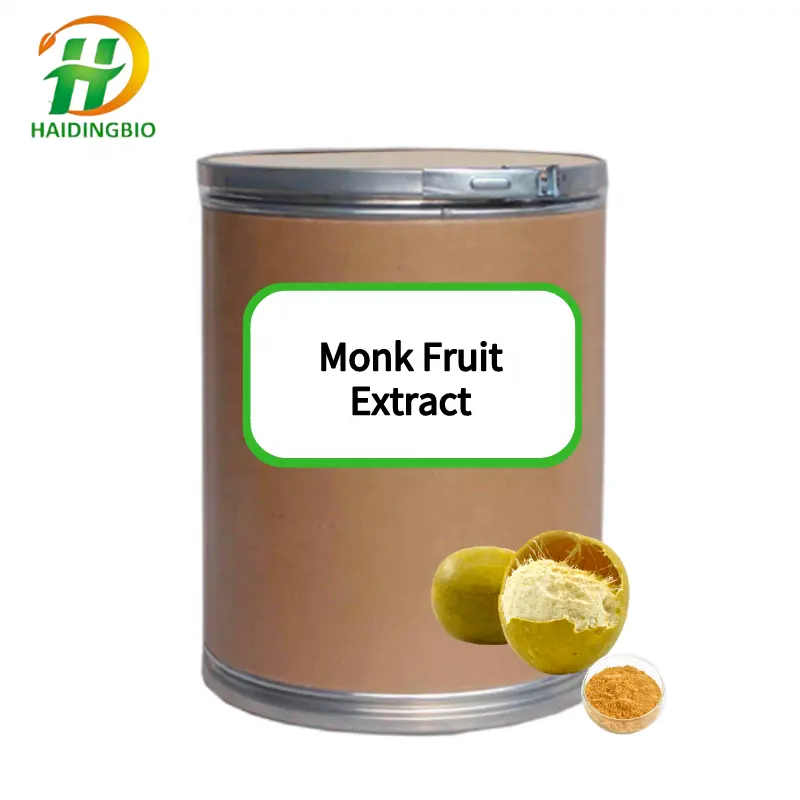 バルクストックLuoHan Guo Monkfruit Extrakt Mogrosid mv 25% 50% 天然の純粋なモンクフルーツエキス食品用