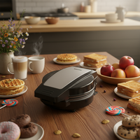 Anbolife Grille-pain à sandwichs grillés 550W, mini appareil à collation avec plaques antiadhésives et poignée de sécurité à toucher froid, pour la maison