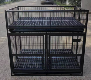 Goedkope, stevige metalen hondenkooi, sterke montage, dierenren voor reptielen, bulldog, zwart, milieuvriendelijk, 37/43 inch - Product Image 2