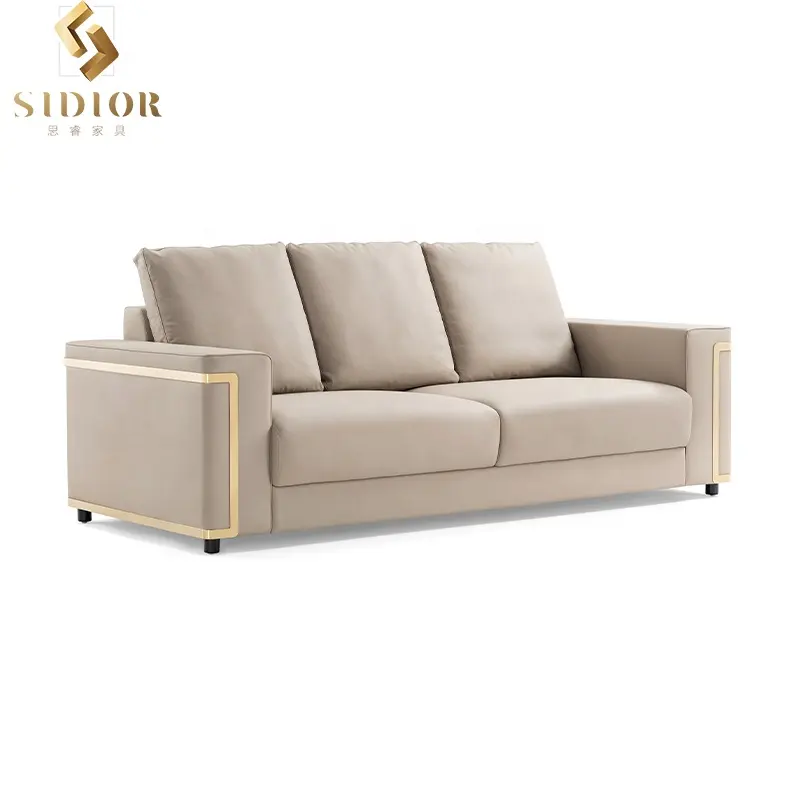 Luxe Sofa Set Meubels Modern Design Contact Oppervlak Geïmporteerd Lederen Sofa