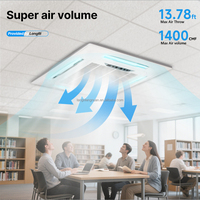 Unidad de Ventilador de Cassette para Techo, Sistema HVAC de Refrigeración por Agua Central, Bajo Nivel de Ruido para Interiores