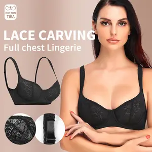 Underwire Lace Jacquard Ultra Livro Lingerie Plus Size Sutiã Espartilho Peito Grande Sutiãs Espartilho