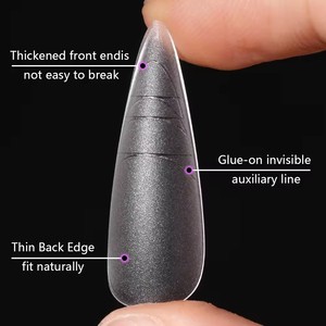 AILLSA Proveedor <span class=keywords><strong>de</strong></span> <span class=keywords><strong>Uñas</strong></span>, Fábrica <span class=keywords><strong>de</strong></span> <span class=keywords><strong>Uñas</strong></span> Personalizadas, Caja <span class=keywords><strong>de</strong></span> 500 Piezas, Punta <span class=keywords><strong>de</strong></span> Uña <span class=keywords><strong>de</strong></span> Gel Suave Francesa Transparente, Ultrafina, <span class=keywords><strong>El</strong></span>íptica, Cuadrada, Almendrada - Product Image 2