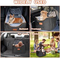 Siège de voiture surélevé pour chien avec rangement, housse amovible et lavable, ceinture de sécurité, rangement, siège portable pour animaux de compagnie pour petits et moyens chiens