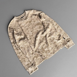 Chemises à manches longues en tricot gaufré camouflage, logo personnalisé, streetwear tendance, chemise thermique à manches longues en tricot gaufré de haute qualité, coupe ample - Product Image 1