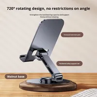 Support de téléphone pliable rotatif à 360° en bois et alliage, pour téléphones mobiles, tablettes, bureau, support paresseux pour regarder des diffusions en direct