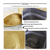 Refermable thermoscellable marron givré mat papier Kraft feuille d'aluminium fermeture éclair debout Doypack pochette sacs pour le stockage des aliments
