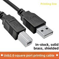 Câble de données USB 2.0 à tête carrée, tout en cuivre, haute vitesse, universel, pour connexion d'imprimante et de copieur