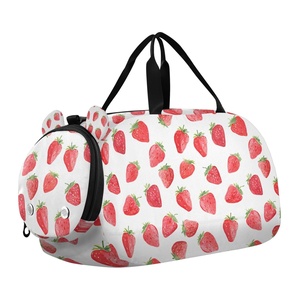 <b>Large</b> Capacity Customs Strawberry Print logo Dance <b>Bag</b> Kids Daily Use Sports Travel <b>Duffel</b> Gym <b>Bag</b> - Product Image 1