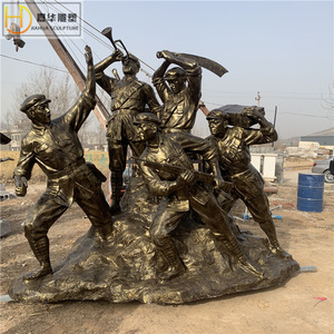 Escultura Temática del Ejército Rojo de Jiahua, Figura de Fibra de Vidrio Fundida para Montaje en Suelo Exterior, Decoración de Paisaje - Product Image 5