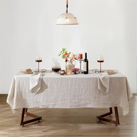 DUOLAI Couleur Naturelle 100 Lin Français Lin Rectangle Pré-lavé Doux Carré Nappe de Table Couverture Personnalisée Nappe Lin Mariage