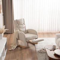 Chaise berçante moderne réglable pour pépinière Teddy ivoire bois massif confortable repose-pieds meubles de maison pour salon