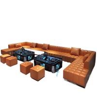 Sofá Seccional Moderno de Terciopelo para Discoteca KTV, Muebles de Barra, Sofá Largo para Club, Ecológico y Duradero, para Sala de Estar y Hotel