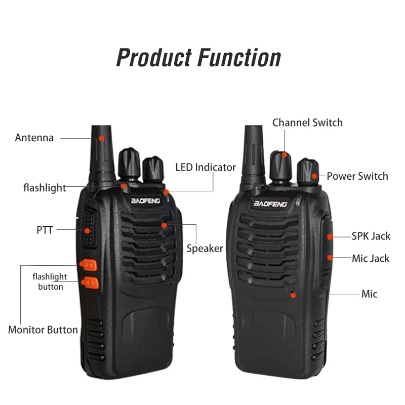 Hot Sale Hersteller Günstigstes Wireless Portable UHF Handheld Ein Paar Baofeng Bf-888s 400-470MHz Walkie Talkie