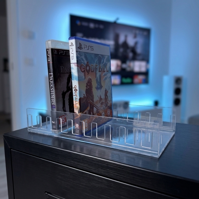 Modern Clear Acrylic Video Game Storage Stand PS5 Disc Organizer Display and Holder
