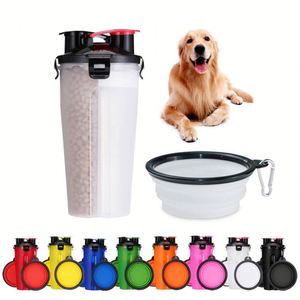 Custom Logo 2-In-1 Outdoor Pet Food and <b>Bottle</b> With <b>Foldable</b> Bowl 700Ml Capacity for Boiling <b>Water</b> - Product Image 2