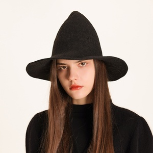 Sombrero de mago regular de Halloween, gorra de <span class=keywords><strong>bruja</strong></span> puntiaguda de punto plegable para <span class=keywords><strong>Amazon</strong></span>, tela común de estilo de imagen de fábrica transfronteriza - Product Image 1