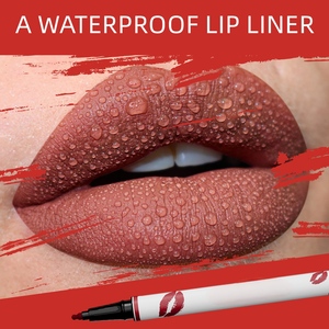 Crayon à lèvres liquide mat waterproof à base de produits chimiques 2-en-1 longue tenue anti-bavures pour le contour des lèvres, maquillage pour femmes - Product Image 4