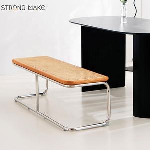 Banc pour changer les chaussures en rotin de jardin moderne pour <span class=keywords><strong>lit</strong></span> de salon banc en bois de rotin tissé marocain en acier - Product Image 2