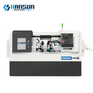 Tour CNC à double broche, double axe Y, tourelle motorisée, lit incliné, structure horizontale, service moyen, HS HTS 6-DIIY, six pouces - Product Image 1