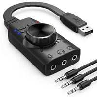 Plug-and-Play USB zu 3,5mm Klinke Audio-Adapter Externe Soundkarte Mikrofon-Kopfhörer-Splitter für INSTRUMENTE