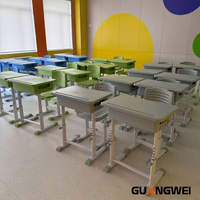 Table et chaise d'étude GUANGWEI, hauteur réglable, acier et plastique durables, bureau individuel pour élèves du primaire