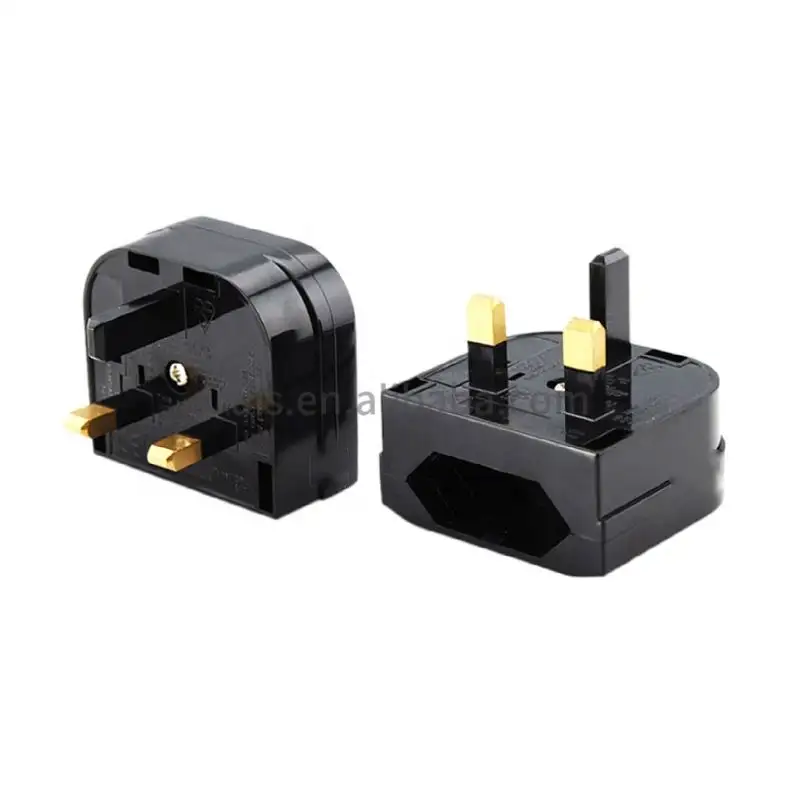 BS1363-5 SCP Fused Euro Converter Schuko Earthed Plug to 3 Pin UK Mains 2.5A Black