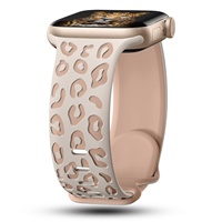 Kompatibel untuk Tali Jam Tangan Silikon Dua Warna Motif Macan Tutul dengan Gesper Kupu-Kupu, Gesper Bentuk 8, Ukiran Laser 3D Motif Bunga